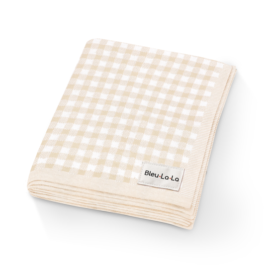 100% Luxury Cotton Swaddle Receiving Baby Blanket - Plaid