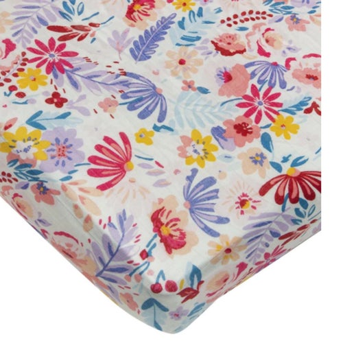 LouLou Lollipop Crib Sheet - Light Field Flowers